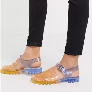 Jelly flat sandals in rainbow